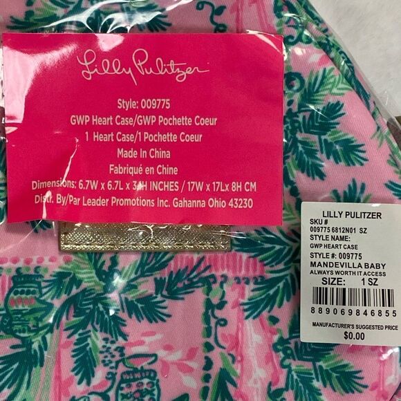 Lilly Pulitzer Heart Cosmetic Case - Picture 2 of 4